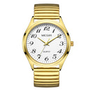 Relógio Masculino e Feminino Dourado e Prateado com Pulseira de Aço e Ponteiros Luminosos