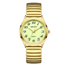 Relógio Masculino e Feminino Dourado e Prateado com Pulseira de Aço e Ponteiros Luminosos