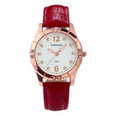 Relógio Feminino Casual Redondo com Pulseira de Couro e Mostrador Sem Números