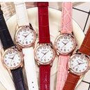 Relógio Feminino Casual Redondo com Pulseira de Couro e Mostrador Sem Números