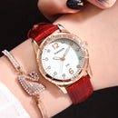 Relógio Feminino Casual Redondo com Pulseira de Couro e Mostrador Sem Números